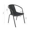 Set of 2 4 6 Stackable Rattan Black Strong Outdoor Patio Garden Chairs w/ Arms