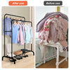 Heavy Duty Double Clothes Rail Hanging Rack Garment Display Stand Storage Shelf