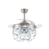 Nordic Led Ceiling Fan 3 Retractable Blades Invisible 6 Speeds Remote Chandelier