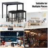 3PCS High Table & Chair Set Bar Kitchen Dining Breakfast Furniture Padded Stools