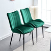 Pair Velvet Dining Chair High Back Chair Set with Metal Legs Modern Kitchen