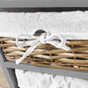 Chest 4 Drawers Hallway Furniture Storage Organiser Grey Wooden Wicker Baskets