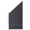 WPC Fence Set 1 + 1 Slanted 273x186 Grey O1J6