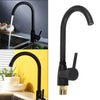 Modern Kitchen Sink Mono Mixer Tap Black Single Lever Swivel Spout Water UK