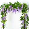 2x 7FT Artificial Wisteria Vine Garland Plant Foliage Trailing Flower Home Decor