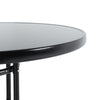 80cm Outdoor Round Bistro Dining Table Garden Patio Glass Top with Parasol Hole