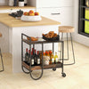 Mobile Buffet Serving Cart Kitchen Trolley Utility Cart Industrial Bar Cart