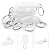 100pcs Acrylic Plastic Blank Keyrings Insert Photo Passport Key rings UK