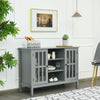Grey Wood TV Cabinet Stand Unit Sideboard Cupboard Storage Shelves Console