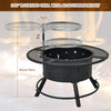 2-in-1 Fire Pit Garden Patio Heater w/Adjustable & 360° Swivel Grate & Poker