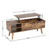 Lift Top Wooden Coffee Table With Storage Shelf Lift up Brown Desk Living Room