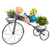 Bicycle Plant Stand Outdoor Garden Flower Pot Yard Iron Basket Shelf Home Decor