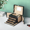 Mondeer 4 Tier Large Jewellery Box Jewelry Case with Lock Mirror and 3 Drawers