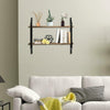 2 Tiers Floating Shelves Wood Rustic Shelf Wall Mount Display Unit Storage Rack