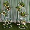 2PCS White Wedding Arch Round Moongate Stand Flower Frame Garden Outdoor Indoor