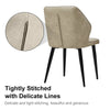 2 Pcs Dining Chair Grey Brown Cream Faux Leather Padded Chair Modern Living Room