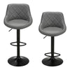 2 x Bar Stools Kitchen Breakfast Chairs with Swivel Gas Lift Adjustable Height