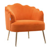 Nordic Scallop Back Armchair Vintage Petals Flower Seat Lotus Tub Accent Chair