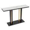 Rectangle Console Table Hall Marble Slate Accent Table with Large Pedestal Base