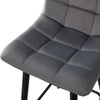 2x Grey Breakfast stool Bar Stools Velvet Pub Chairs 65 cm high seat Modern