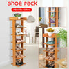 7 Tier Shoe Rack Vertical Wooden Organizer Storage Stand Hallway Shoes Tower