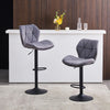 2 Pcs Bar Stools Bar Chair Breakfast Stools Kitchen Leather Adjustable Swivel