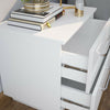 White Bedside Cabinet Table Push to Open High Gloss LED Nightstand 2 Drawers