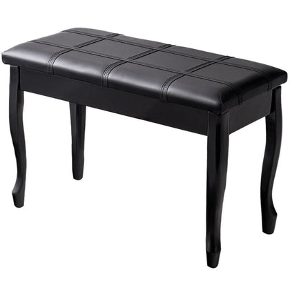 PU Leather Piano Bench Double Duet Seat W/Padded Cushion and Storage Compartment