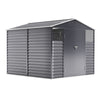 8X8.5FT Grey Metal Shed Garden Shed with Lockable Double Door & Air Vents Window