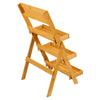 2 or 3 Layer Folding Wooden Flower Garden Plant Pot Shelf Rack Display