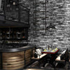 New Grey Brick Wall Grey Shimmer Tones Effect Faux Metallic Feature Wallpaper 3D