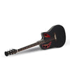 New 41 inch Cutawary Acoustic Guitar Spruce Top Grape Hole Round Back Black