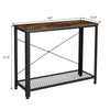 Vintage Industrial Slim Console Table Hallway Entryway Desk Display Metal Frame