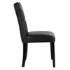 2/4 PCS Black Faux Leather Dining Chairs Set Curved High Back Button Padded Seat