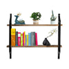 2 Tiers Floating Shelves Wood Rustic Shelf Wall Mount Display Unit Storage Rack