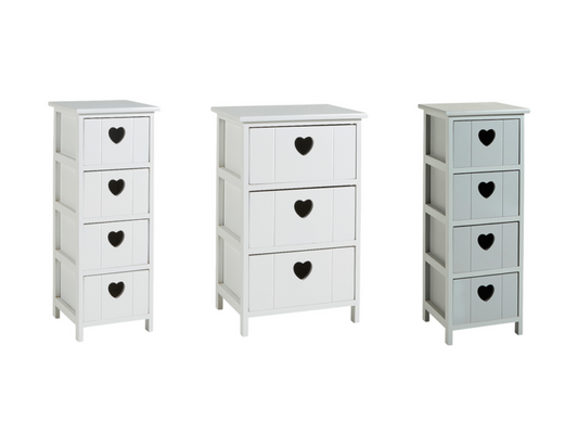 Wooden Drawer Chest Storage Unit Bedroom Organiser Bedside Love Hearts