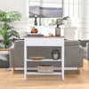 White Console Table Hallway Side Desk w/ Drawer 2 Shelves Worktop Retro Elegant
