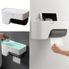 Wall Mounted Roll Holder Paper Tissue Storage Box with Lid for Bathroom Toliet