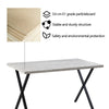 Modern Wood Dining Table Kitchen Dining RoomTable with X/U Shaped Metal Legs