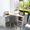 L Shaped Corner Desk Computer Workstation Gaming Study Office Living Room White