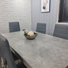 Grey Dining Table and 6 chairs wood stone grey effect kitchen dining set for 6