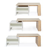 Modern Coffee Table Adjustable with Storage Living Room Furniture White &Oak