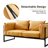 Faux Leather Sofa Armchair Couch Living Room Metal Leg 1/2 Seaters Yellow Brown