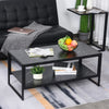 Elegant Two-Tier Marble Effect Coffee Table Metal Frame 106L x 50W x47H cm