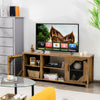 Modern TV Cabinet Stand Wooden Media Storage Shelves W/ Doors Drawer 65-Inch TV