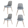 Dining Chairs Set of 4 Retro Eiffel Kitchen Chairs Wooden Legs Plastic Chair