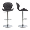 Set of 2 Diamond Chrome&Gas Lift Swivel Faux Leather Kitchen Breakfast Bar Stool