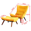 Upholstered Fabric Recliner Chair Lounge Sleeper Sofa Chair w/ Stool Living Room