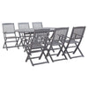 7 Piece Garden Dining Set Solid Acacia Wood Grey B2F3