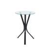 Round Sofa Side Table With Tempered Glass Top Living Room Furniture Coffee Tea